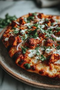 Tandoori Chicken Naan Pizza