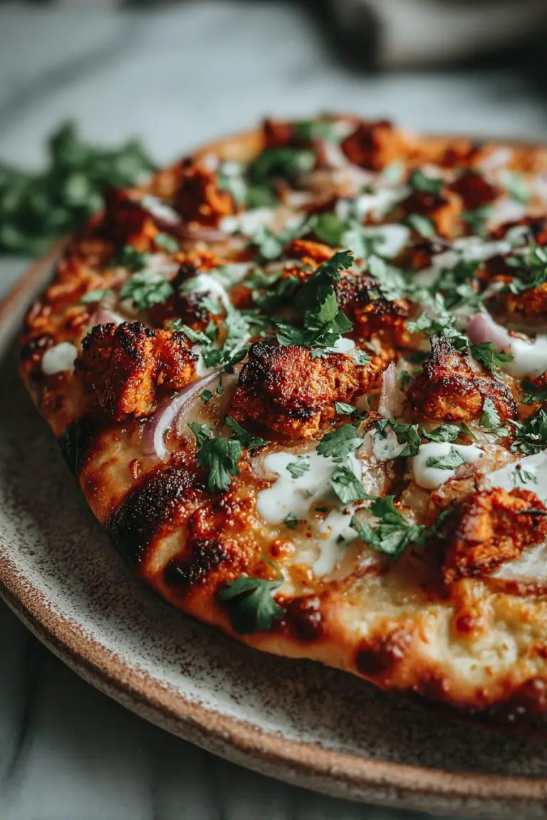 Tandoori Chicken Naan Pizza