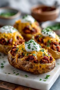 Turkey Chili Baked Potatoes
