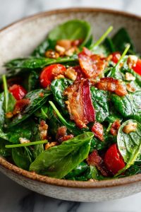 Warm Bacon Spinach Salad