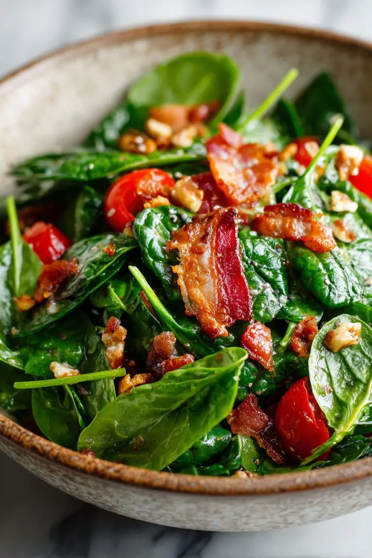Warm Bacon Spinach Salad