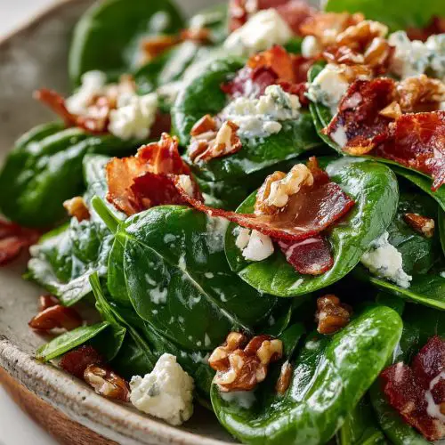 Warm Bacon Spinach Salad