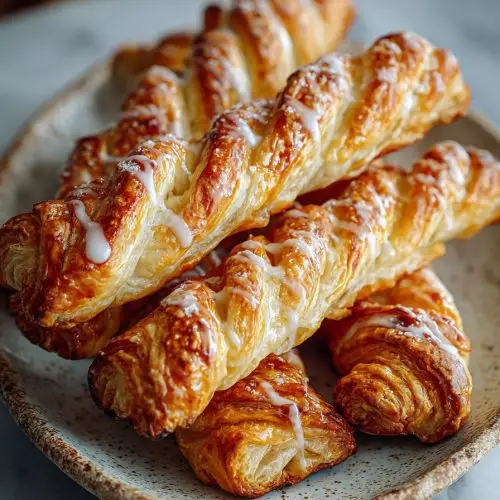 Berry Puff Pastry Twists with Sweet Glaze