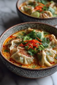 Easy Thai Coconut Curry Dumpling Soup