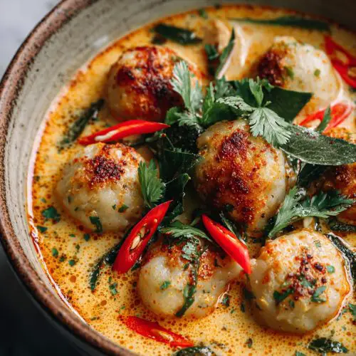 Easy Thai Coconut Curry Dumpling Soup