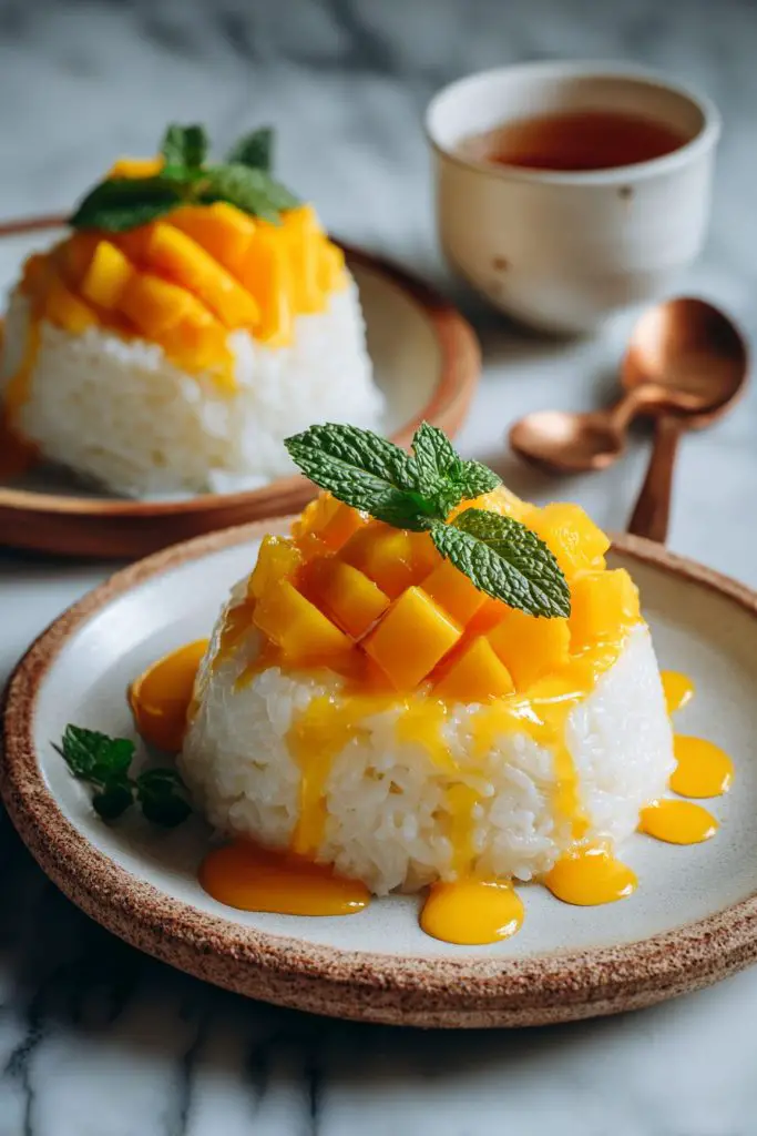 Sicky Rice Presentation Mango Sticky Rice Delight