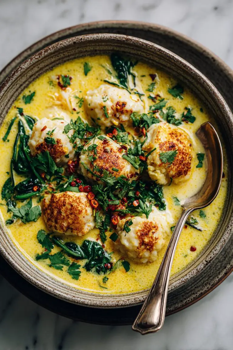 Quick Coconut Curry Soup with Dumplings