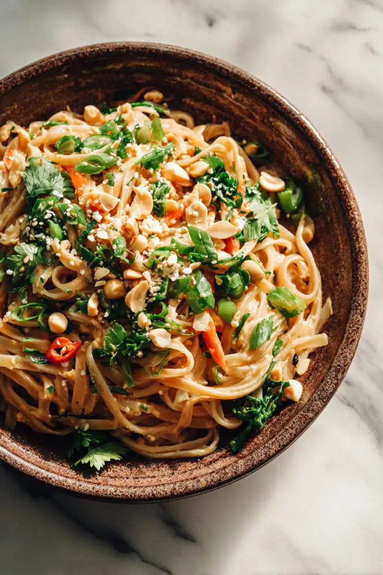 Quick Peanut Sauce Rice Noodles