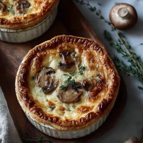 Savory Mini Mushroom Gruyere Pot Pies