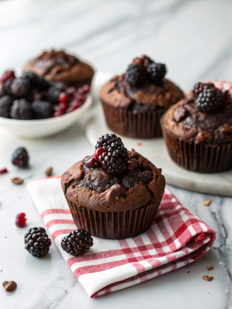 Chocolate Blackberry Muffins