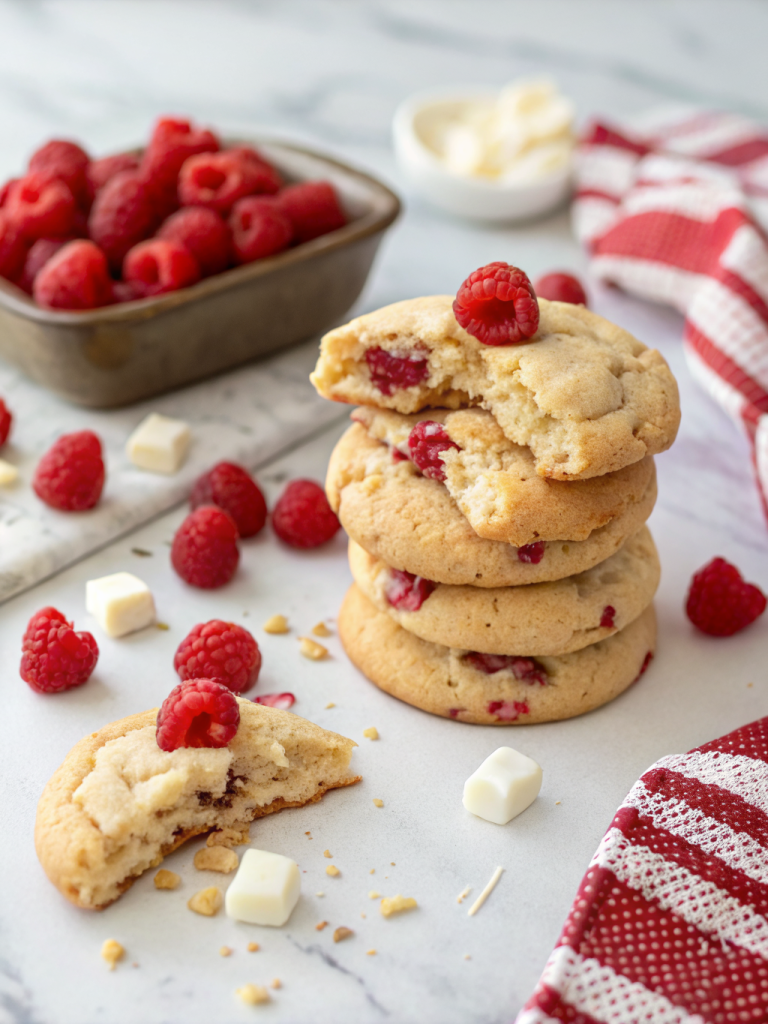 Raspberry White Chocolate Cheesecake Cookies
