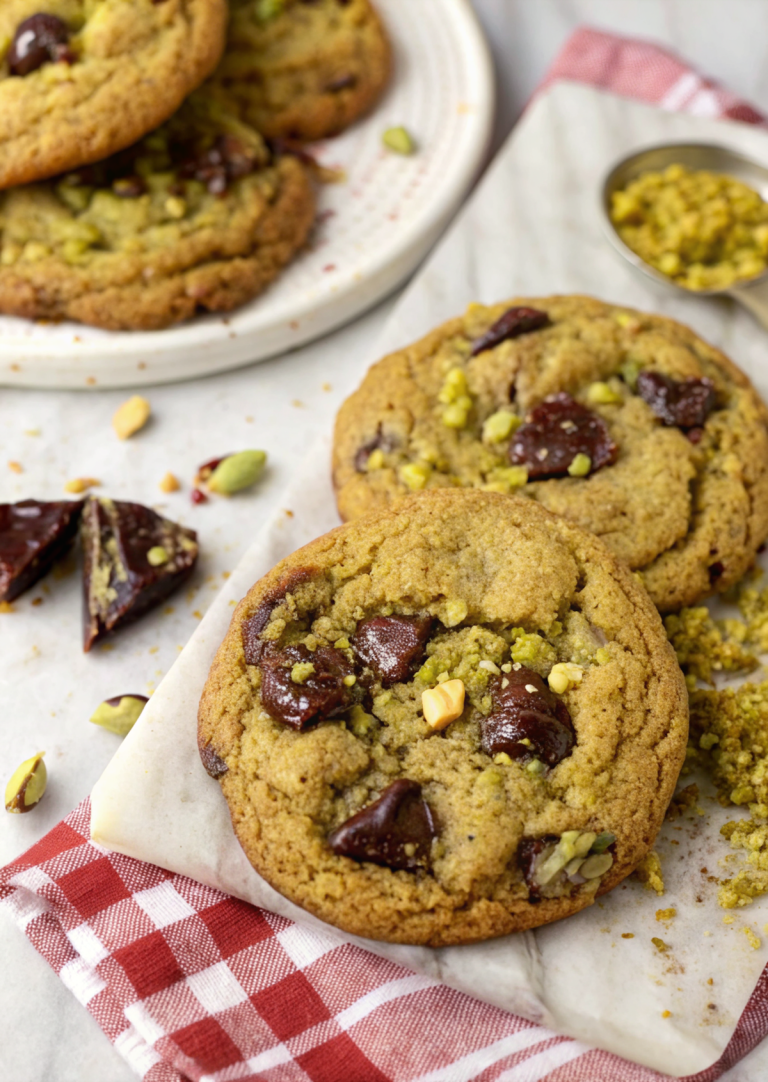 SALTED PISTACHIO CHOCOLATE CHUNK COOKIES