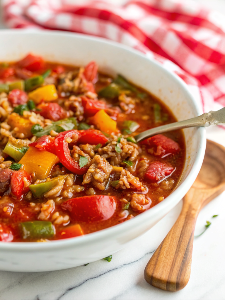 Stuffed Pepper Soup With Ground Turkey