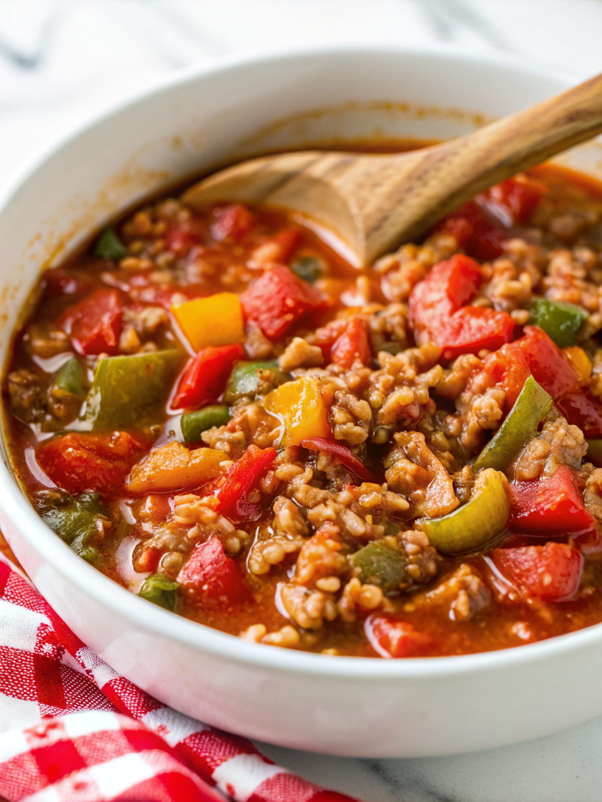 Stuffed Pepper Soup With Ground Turkey
