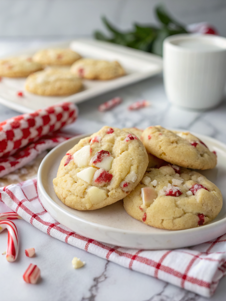 White Chocolate Peppermint Cheesecake Cookies