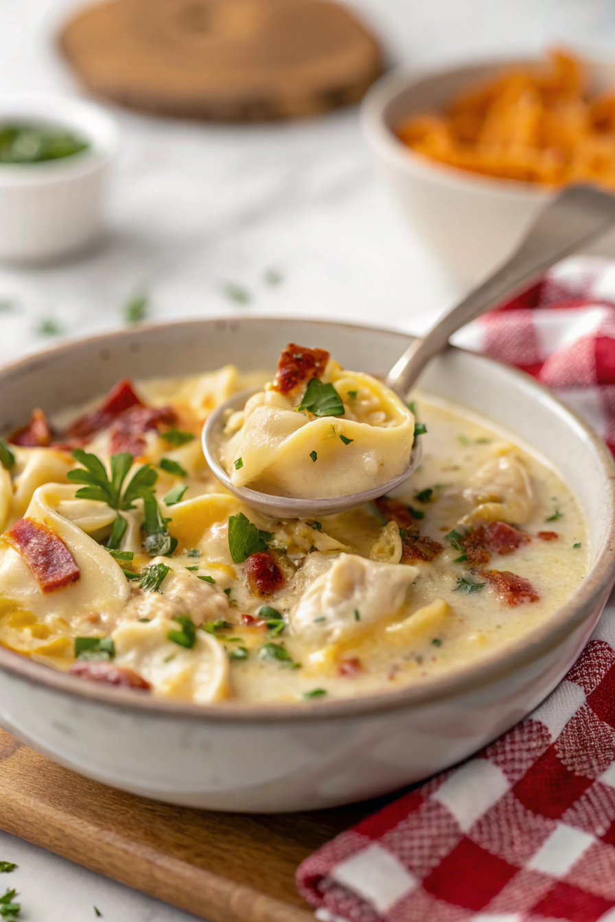 Creamy Crack Chicken Tortellini SoupNew