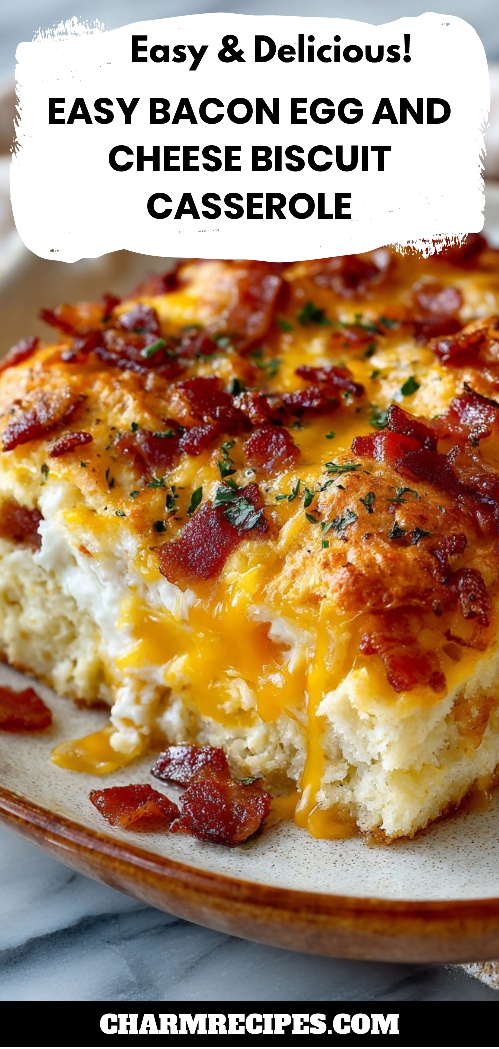 Easy Bacon Egg and Cheese Biscuit Casserole