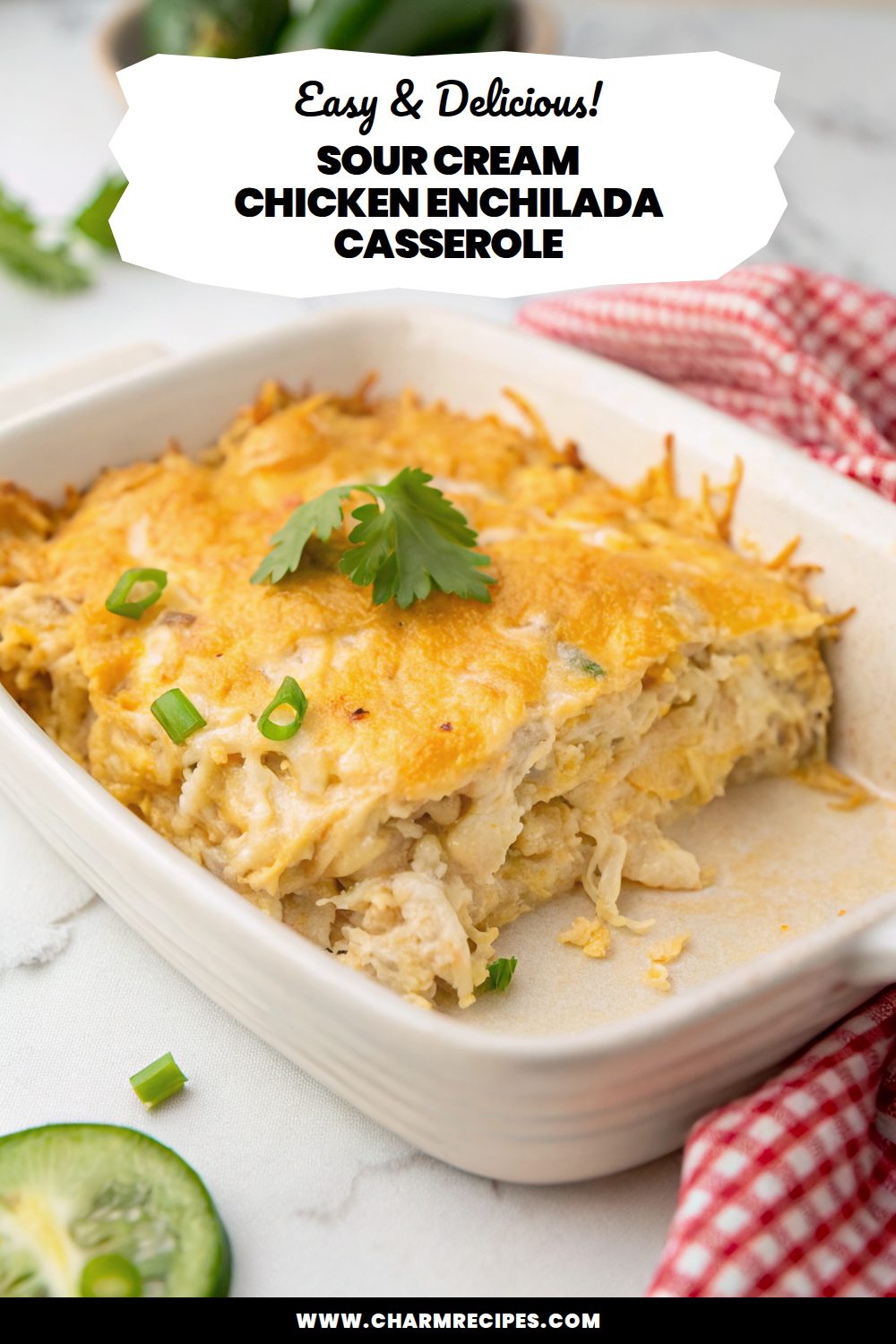 Sour Cream Chicken Enchilada Casserole