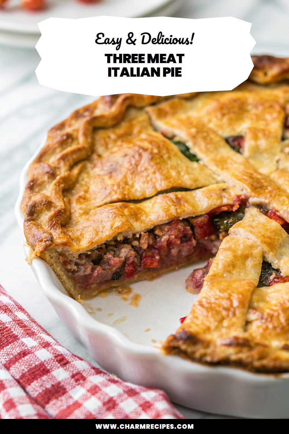 Three Meat Italian Pie Recipe