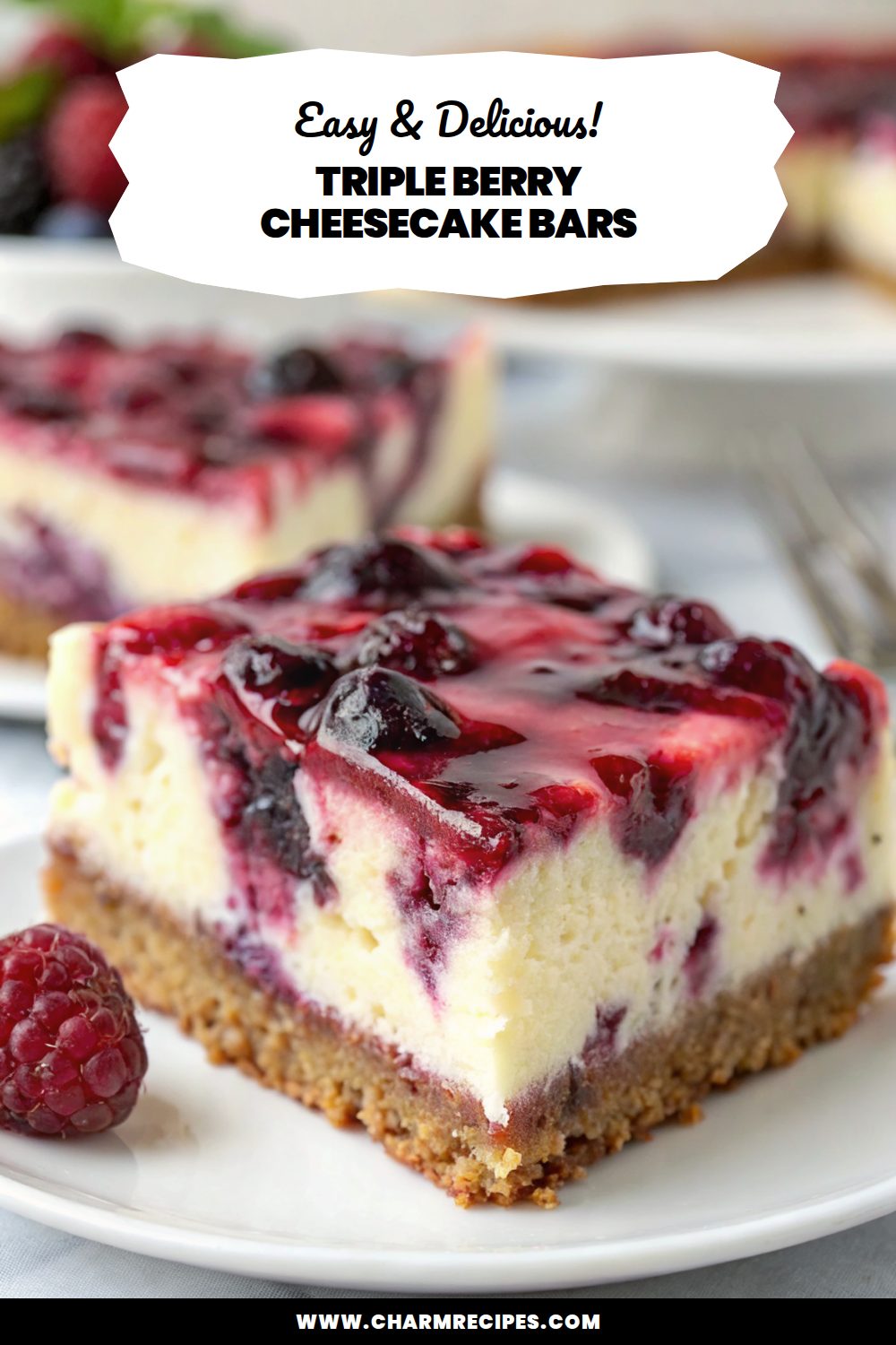 Triple Berry Cheesecake Bars