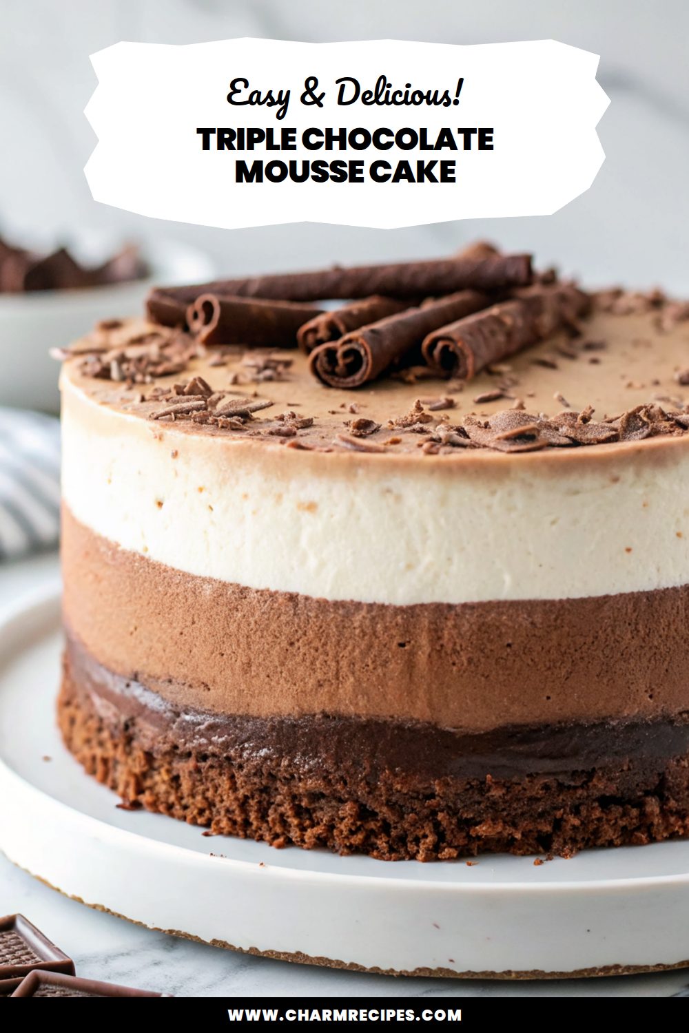 Triple Chocolate Mousse Cake