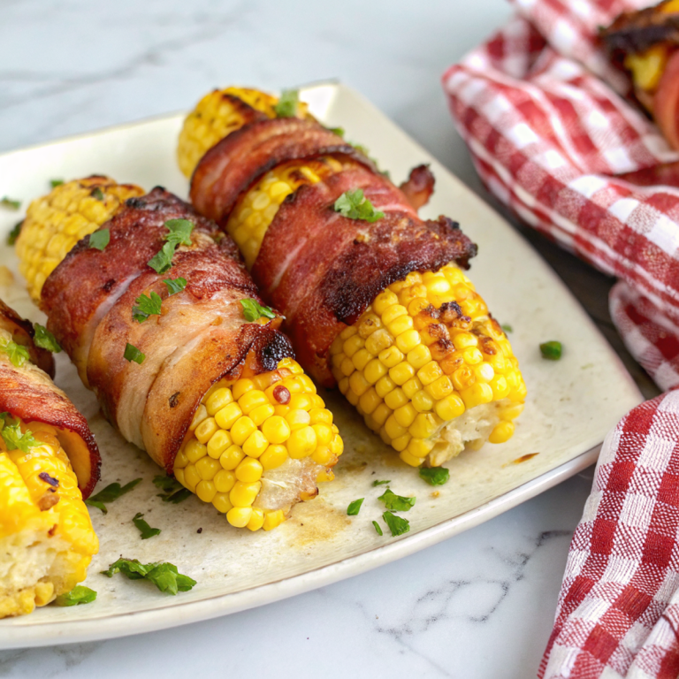 Air Fryer Bacon Wrapped Corn on the CobNew
