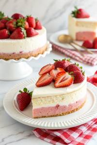 Strawberries and Cream Cheesecake CakeNew