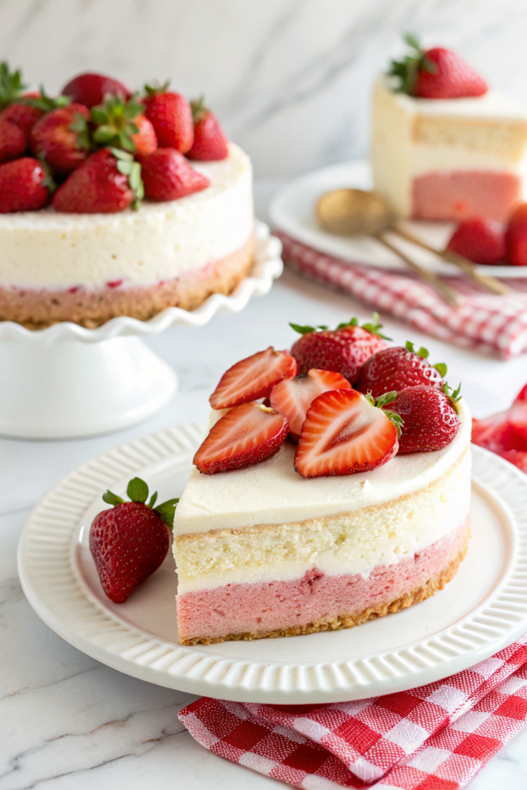 Strawberries and Cream Cheesecake CakeNew