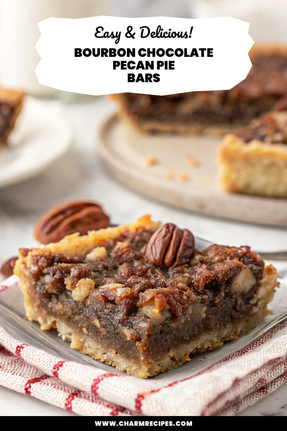 Bourbon Chocolate Pecan Pie Bars