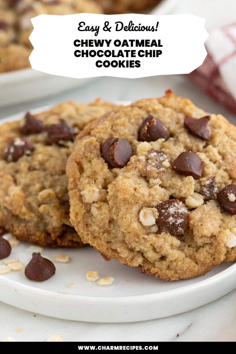 Chewy Oatmeal Chocolate Chip Cookies
