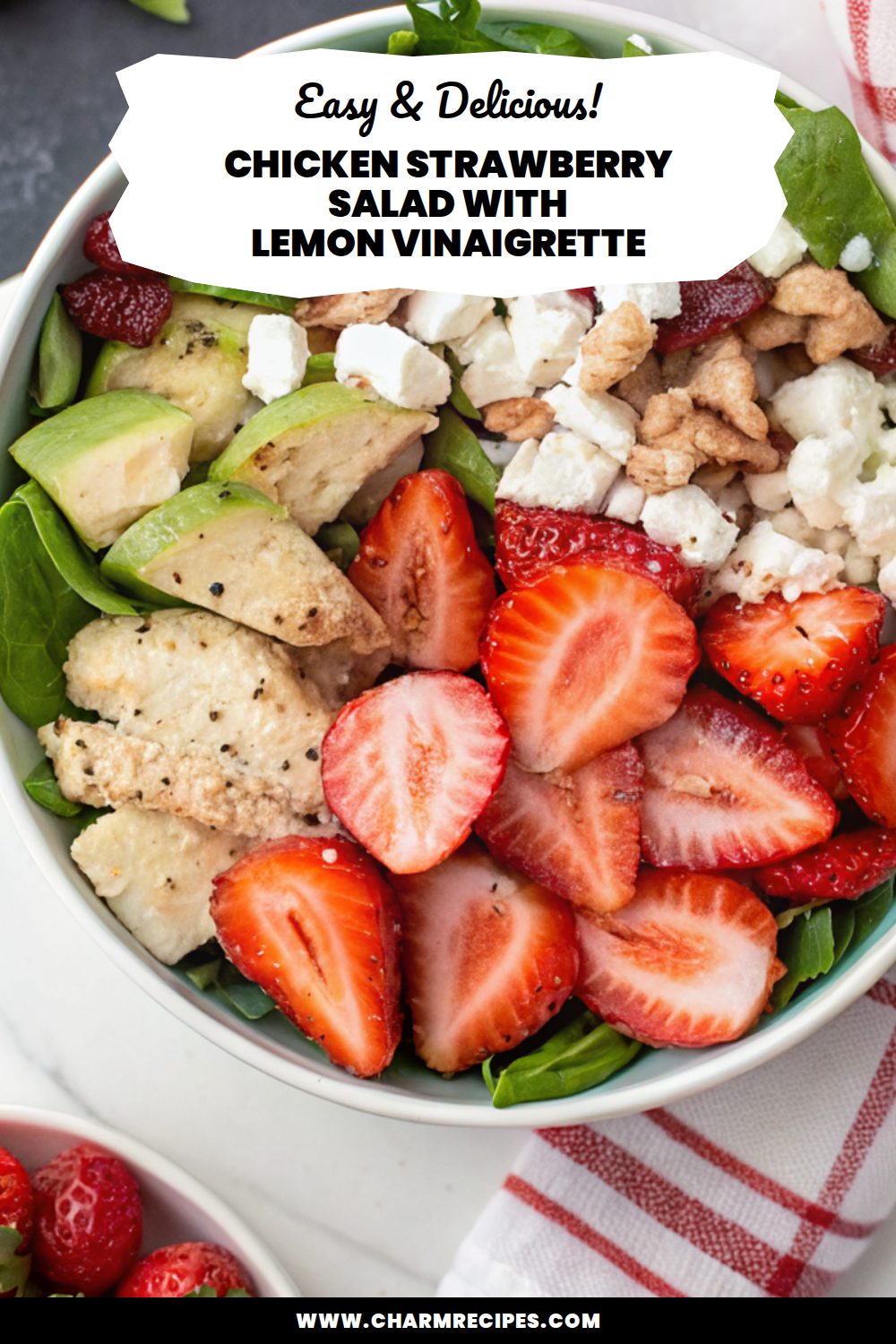Chicken Strawberry Salad with Lemon Vinaigrette