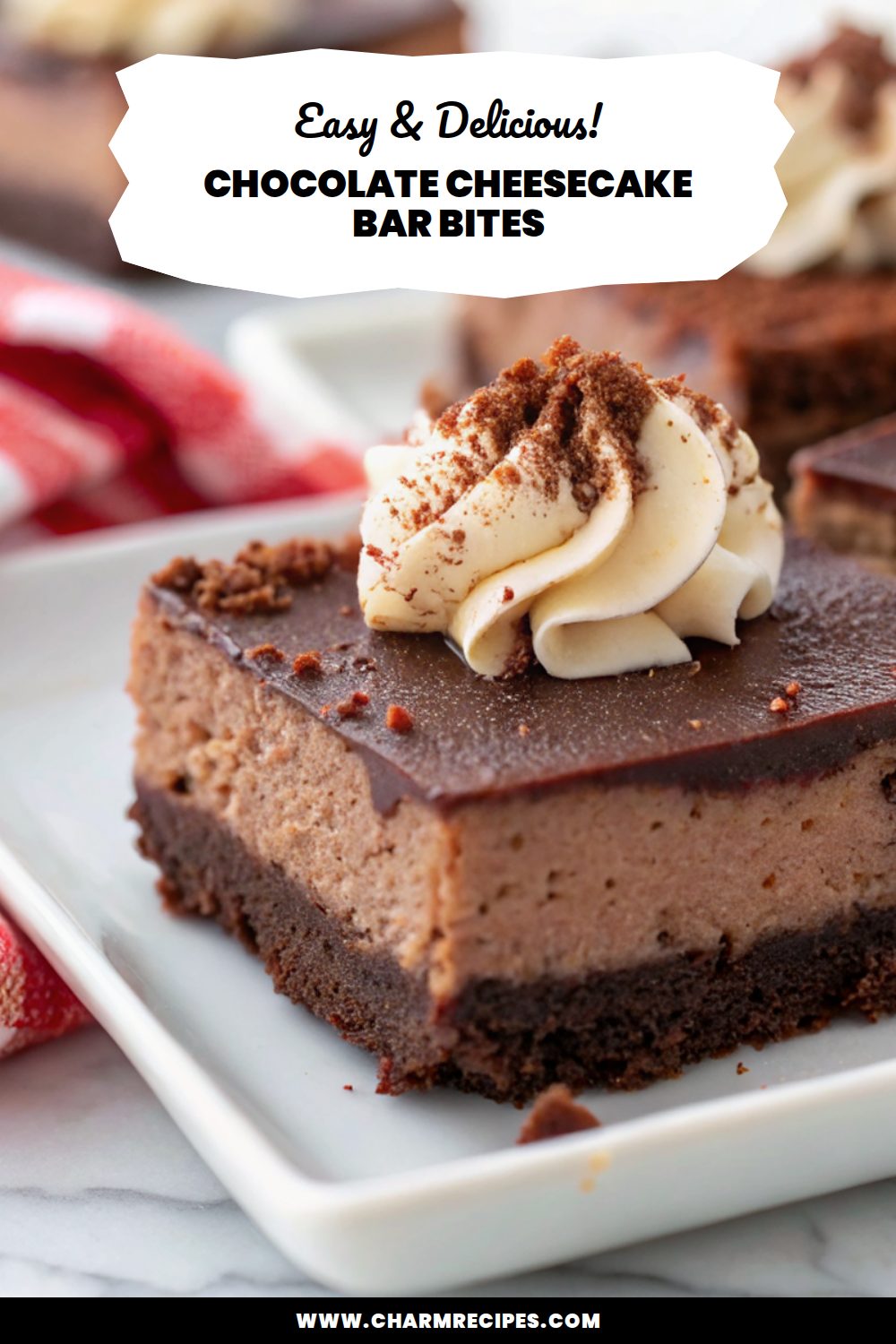 Chocolate Cheesecake Bar Bites