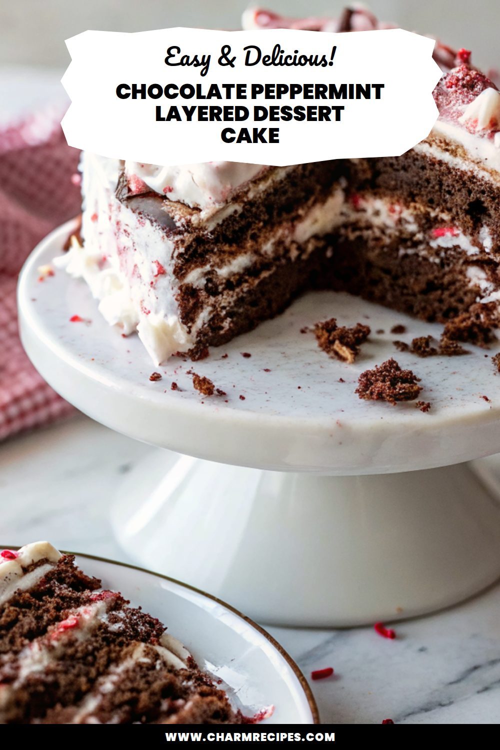 Chocolate Peppermint Layered Dessert Cake