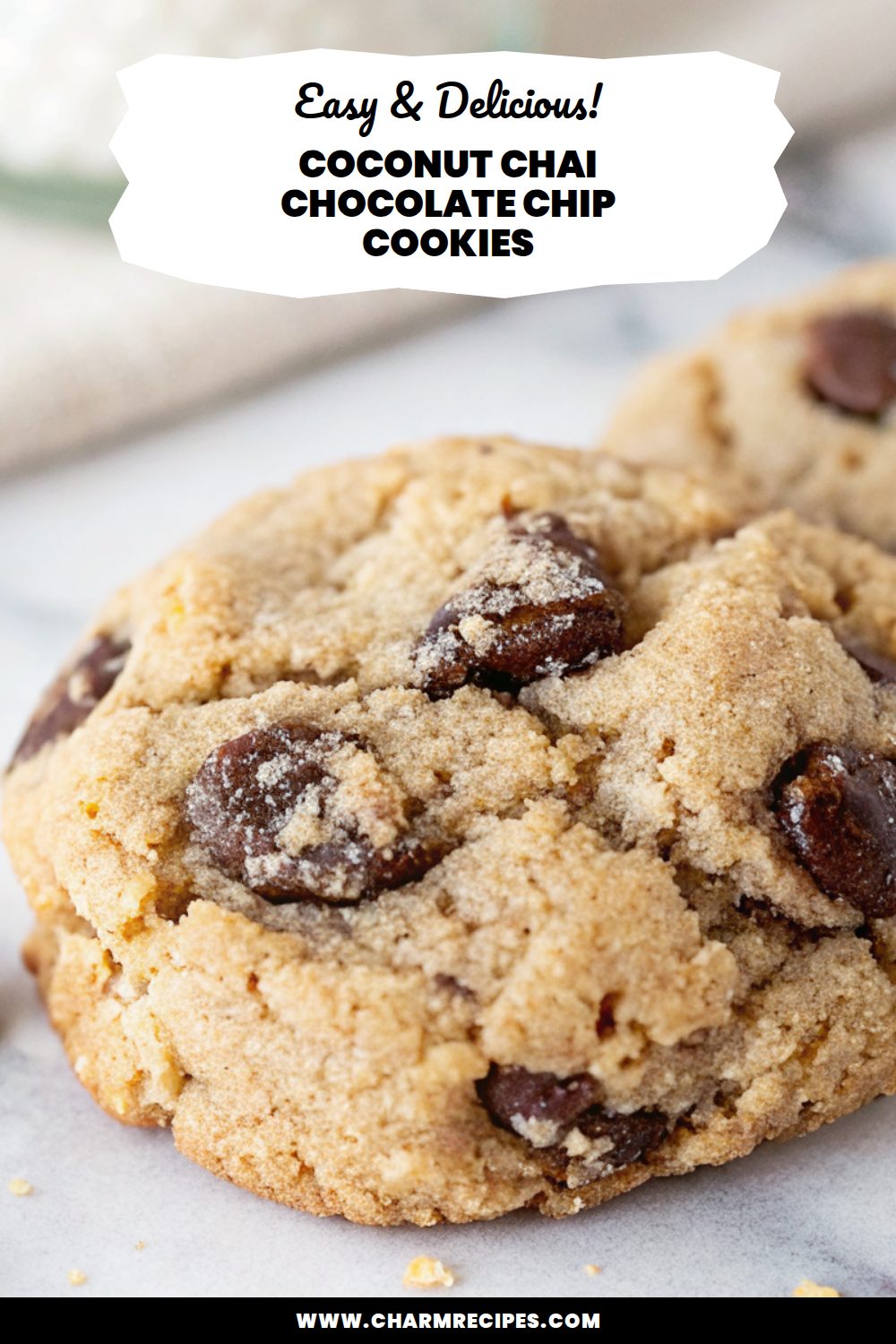 Coconut Chai Chocolate Chip Cookies