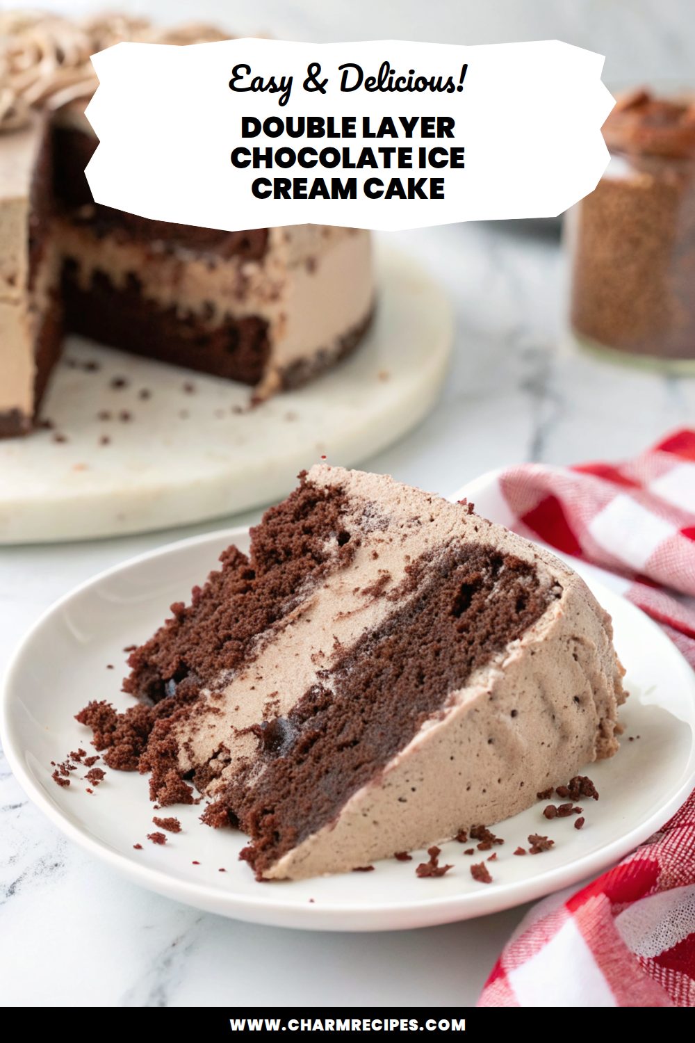 Double Layer Chocolate Ice Cream Cake
