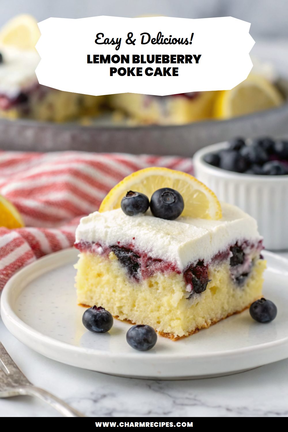 Lemon Blueberry Poke Cake