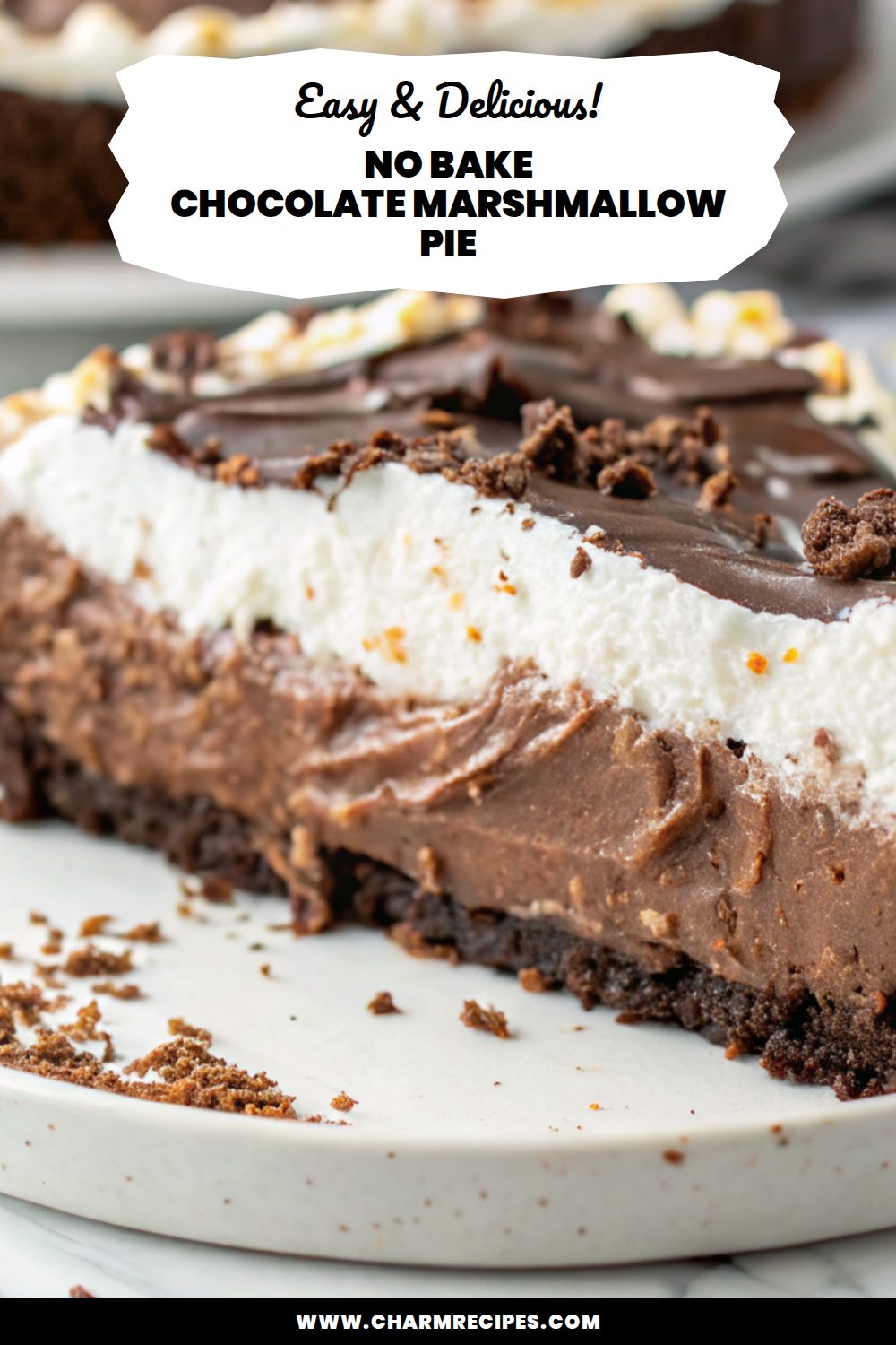No Bake Chocolate Marshmallow Pie