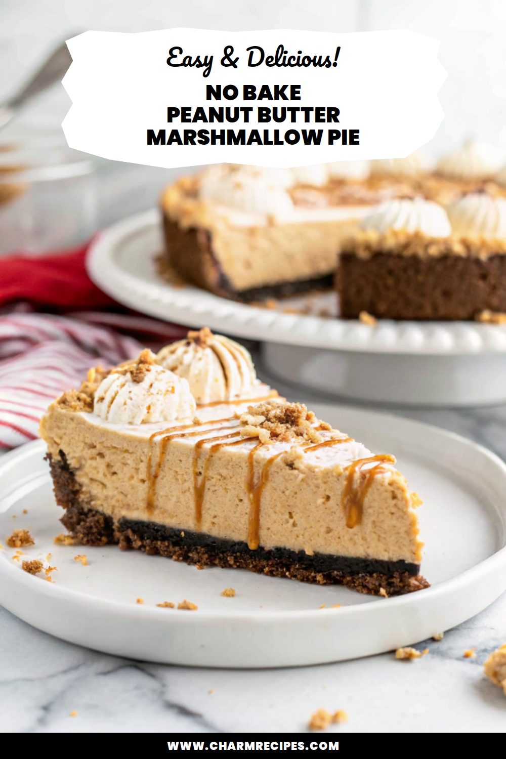 No Bake Peanut Butter Marshmallow Pie