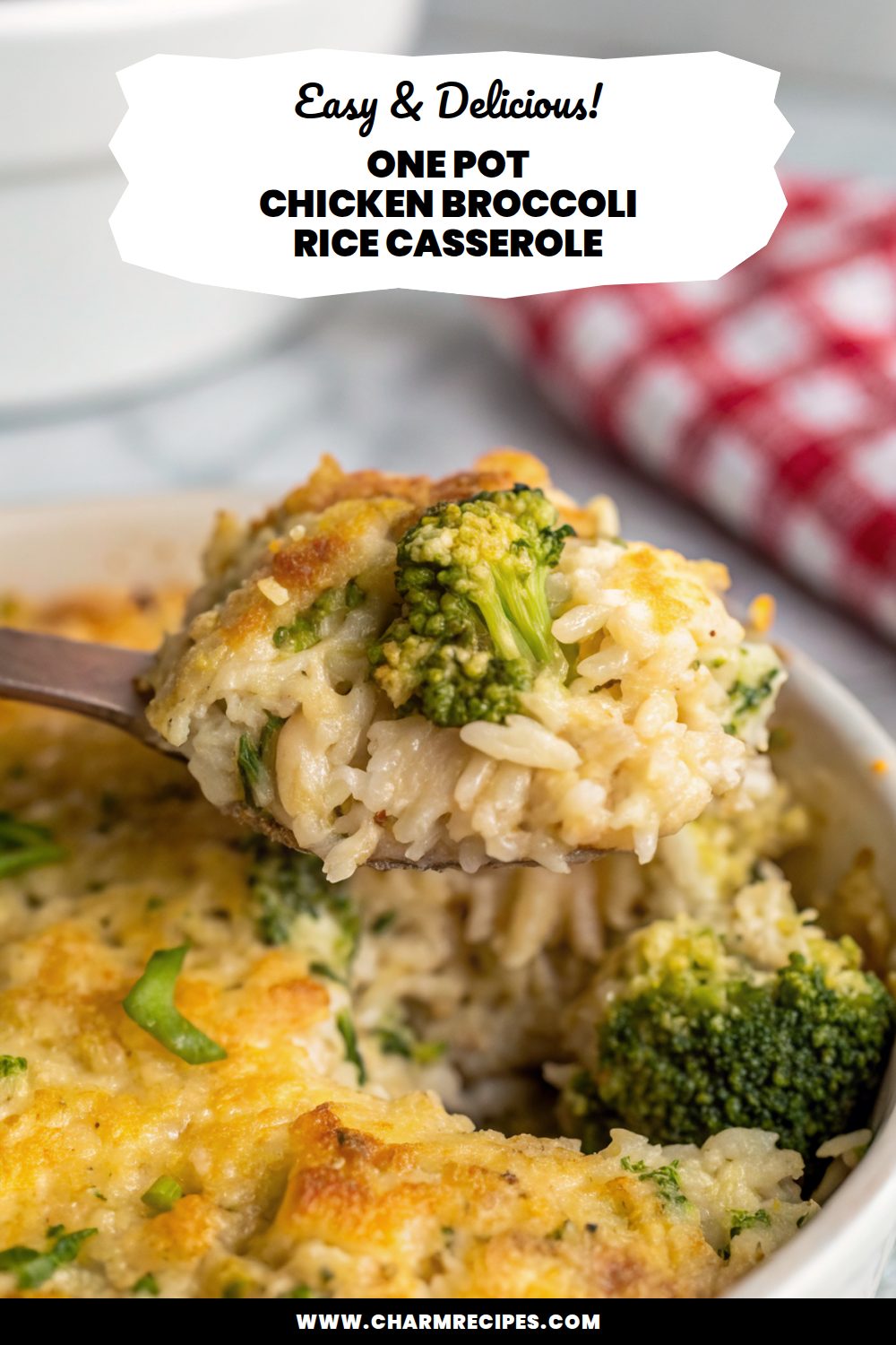 One Pot Chicken Broccoli Rice Casserole