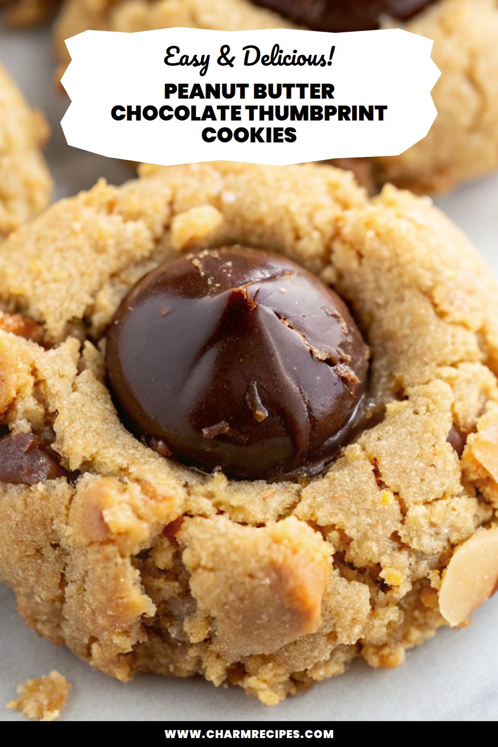 Peanut Butter Chocolate Thumbprint Cookies