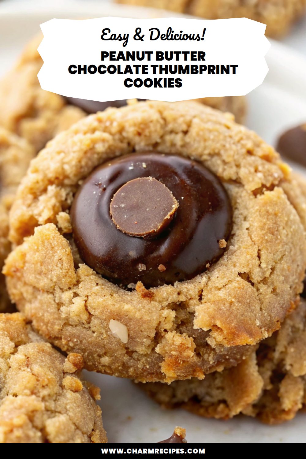 Peanut Butter Chocolate Thumbprint Cookies