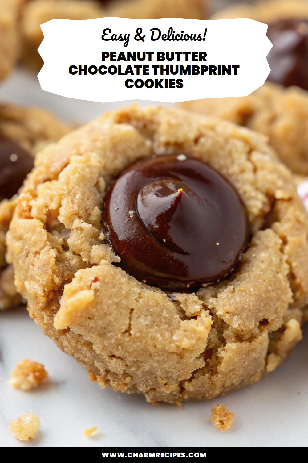Peanut Butter Chocolate Thumbprint Cookies