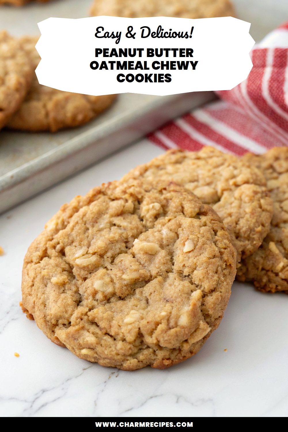 Peanut Butter Oatmeal Chewy Cookies