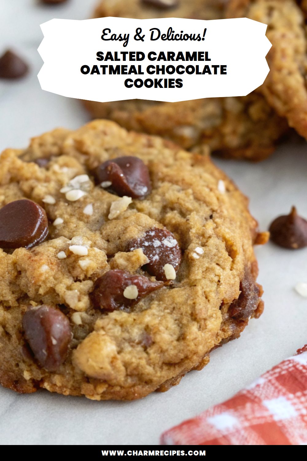 Salted Caramel Oatmeal Chocolate Cookies