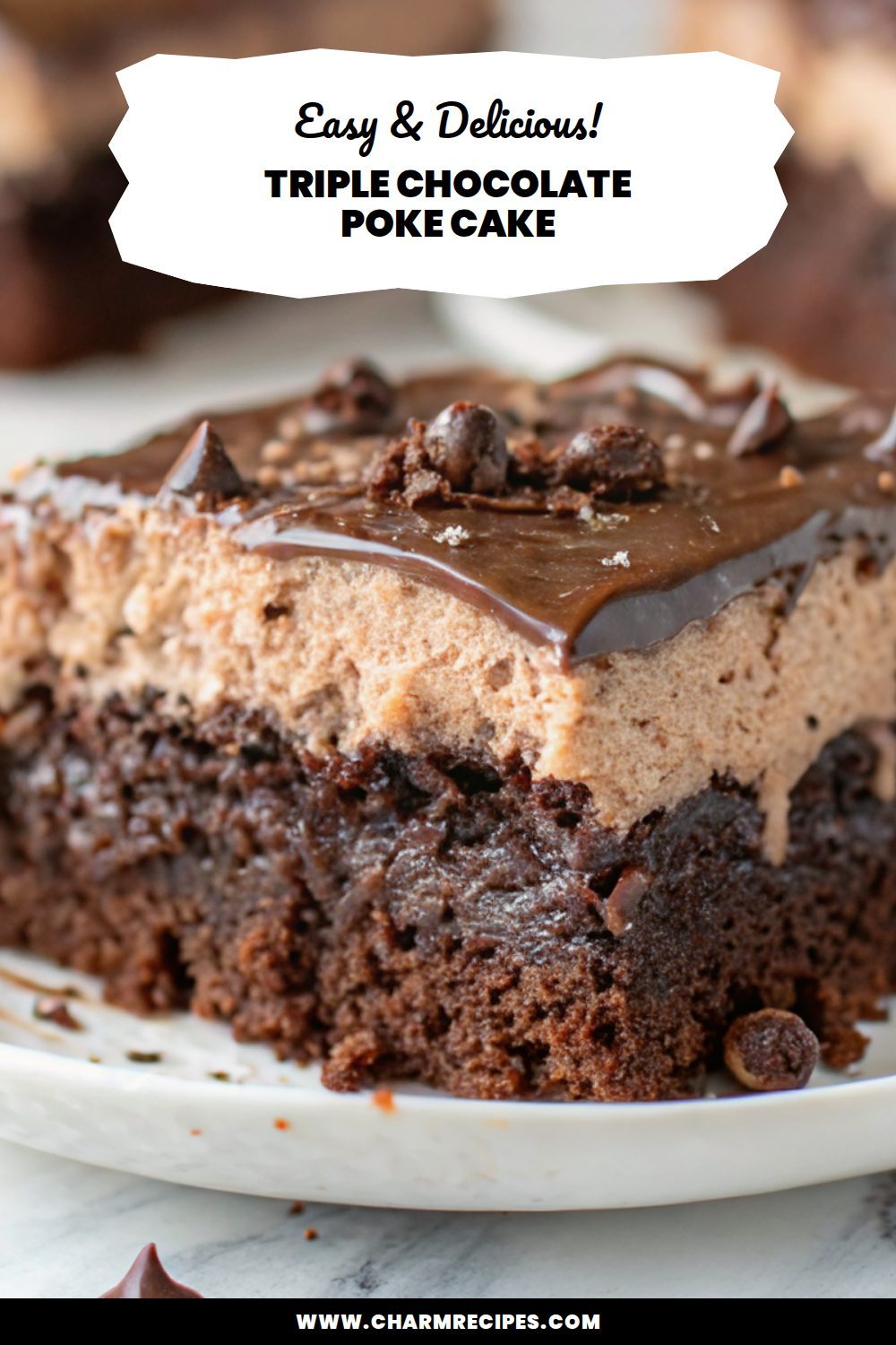Triple Chocolate Poke Cake