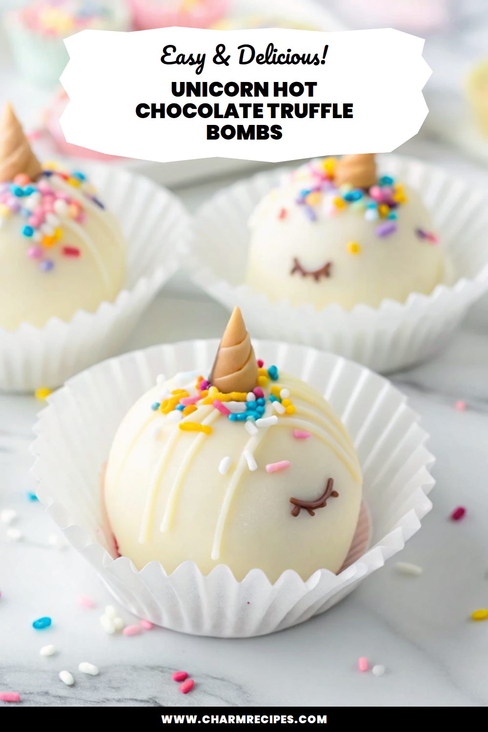 Unicorn Hot Chocolate Truffle Bombs