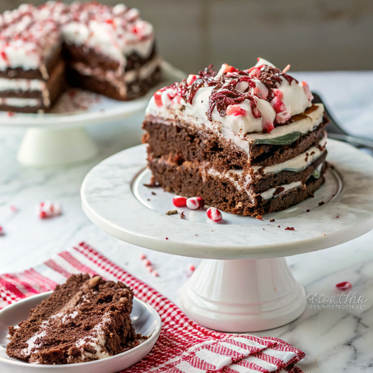 Chocolate Peppermint Layered Dessert Cake
