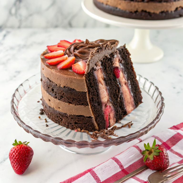 Chocolate Strawberry Layer Cake