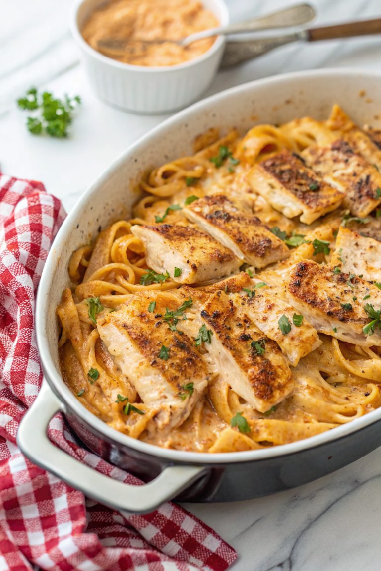 Creamy Cajun Chicken Pasta Bake