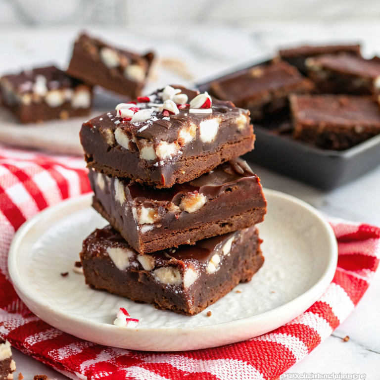 Dark Chocolate Peppermint Fudge Bars